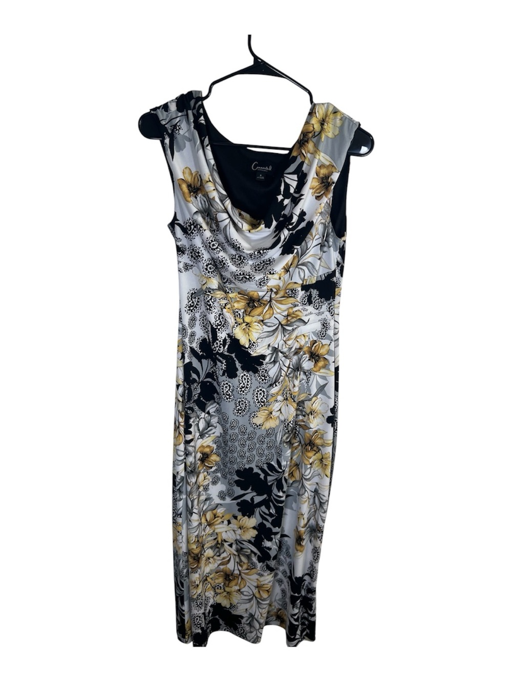 Connected Apparel Cowl Neck Floral Midi Dress Size 6